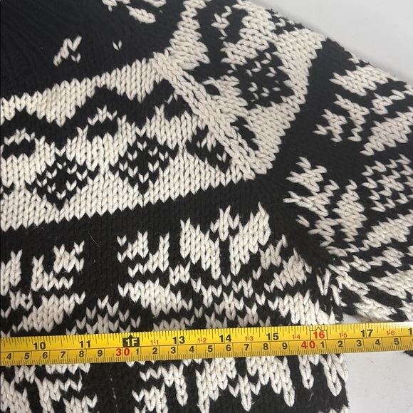 Ann Taylor black and white fair isle mock neck long sleeve sweater - Picture 11 of 15